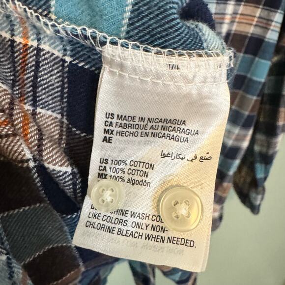 CLUB ROOM Shirt Mens L Plaid Button Down Long Sleeve Cotton Casual Preppy Blue - Picture 7 of 7